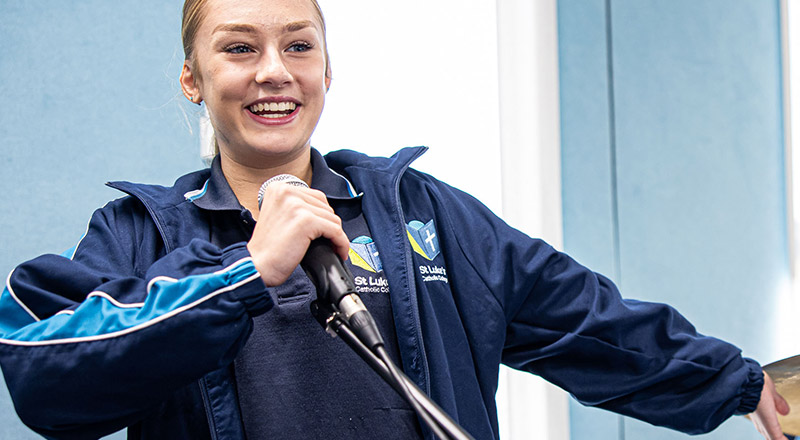 St Luke's Catholic School Marsden Park student singing