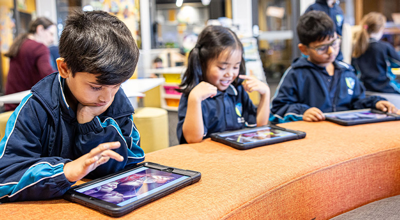 St Luke's Catholic School Marsden Park students using iPads