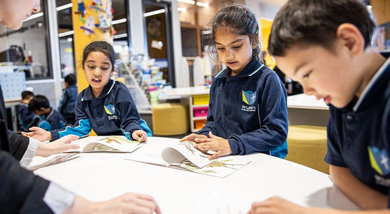St Luke's Catholic School Marsden Park students reading