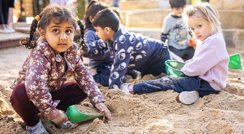 St Luke's Catholic School Marsden Park students playing in sandpit