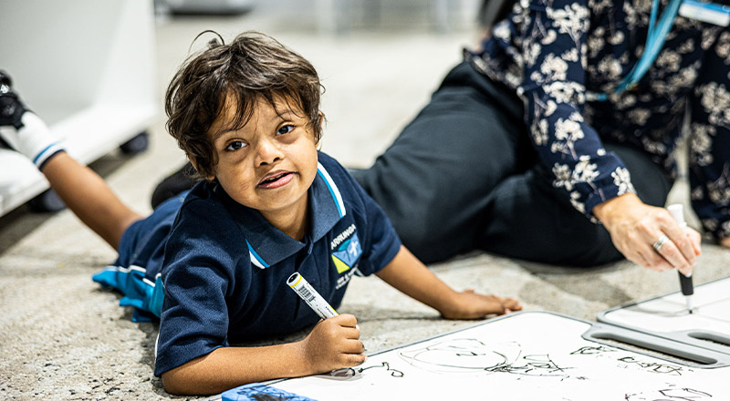 St Luke's Catholic School Marsden Park Arrunga High Needs student smiling