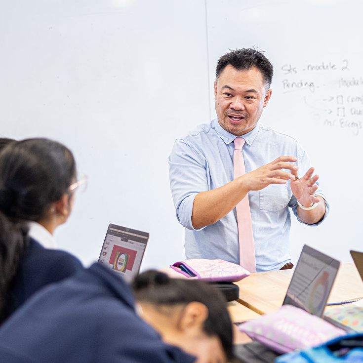 St Luke's Catholic School Marsden Park dedicated teacher and student