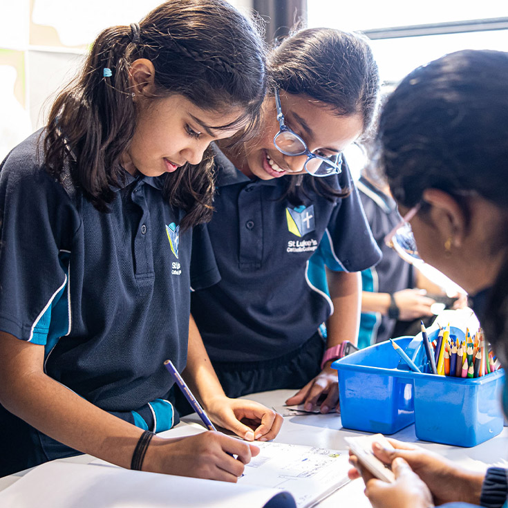 St Luke's Catholic School Marsden Park students working together
