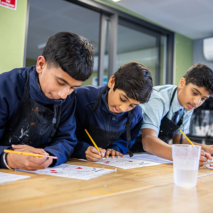 St Luke's Catholic School Marsden Park students painting